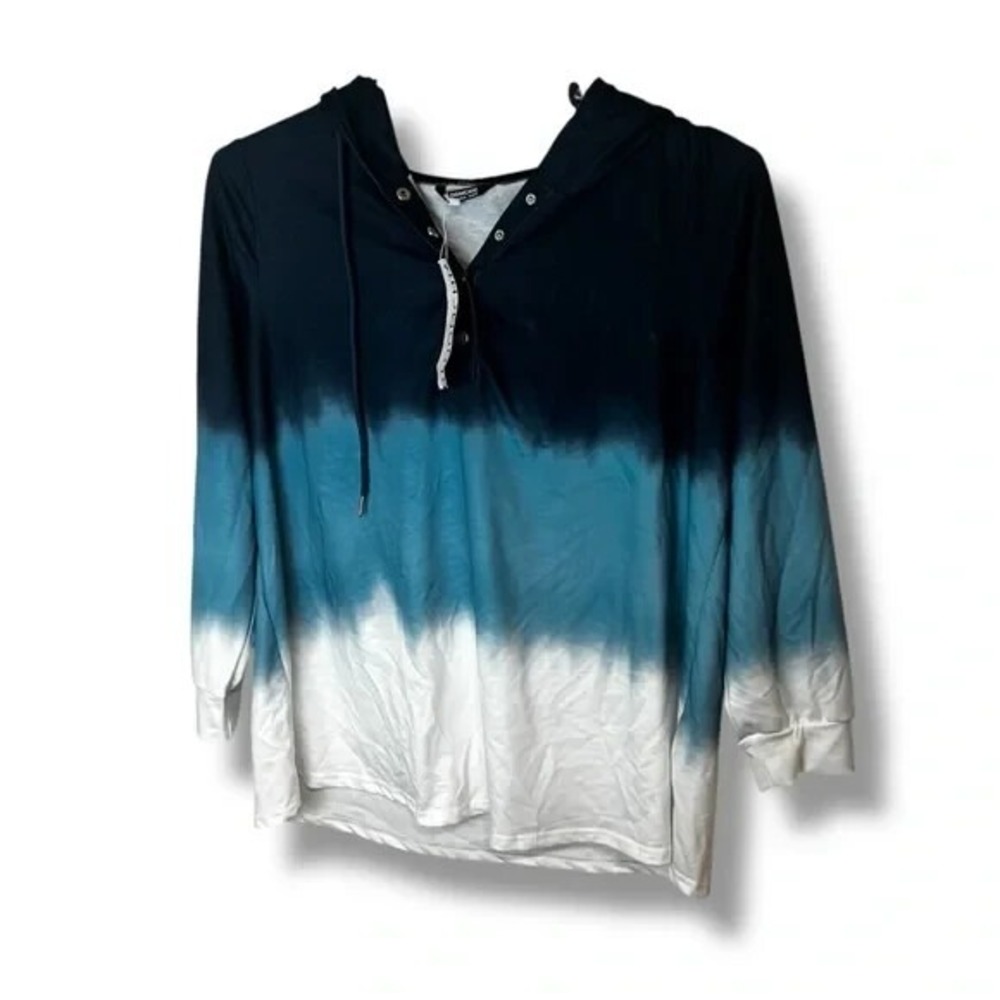 Bloomchic Blue White Ombre Pullover Hoodie Size‎ 18 20 New